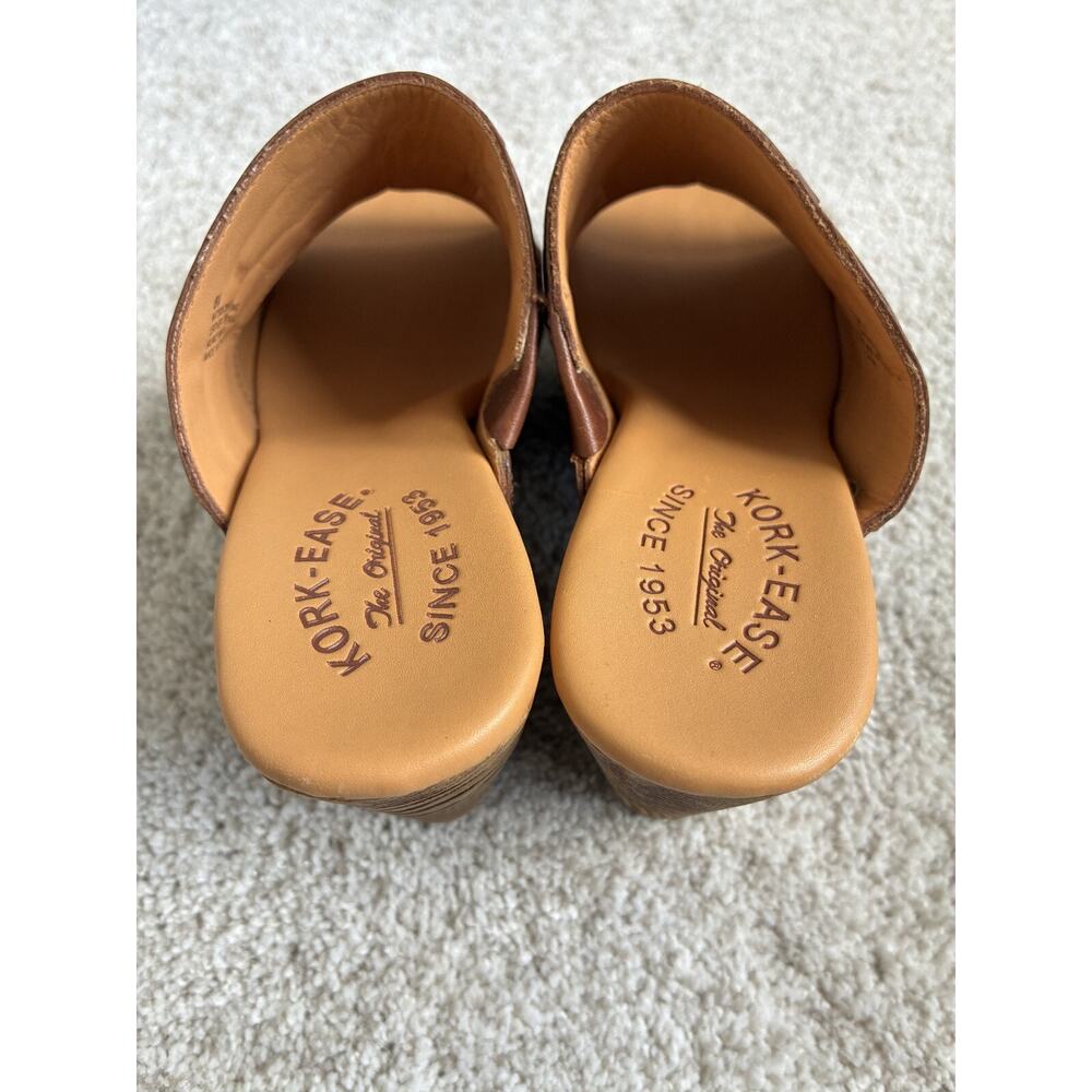 Kork Ease Clog Sandal Charissa Women 8 Platform Leather Cognac Boho Studded - Picture 8 of 11